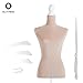Female Mannequin Adjustable Dress Form-52”-67”Adjustable Height Mannequin Body，Large Torso Tripod Stand Display，for Sewing Dressmaker Clothing Dress Jewelry Display(Khaki)