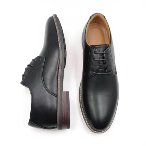 Image of Finishing & Sewing Men's Cap Toe Lace Up Oxford Dress Shoes