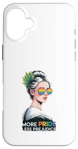 More Pride Less Prejudice LGBTQ Rainbow Jane abbigliamento Custodia per iPhone 16 Plus
