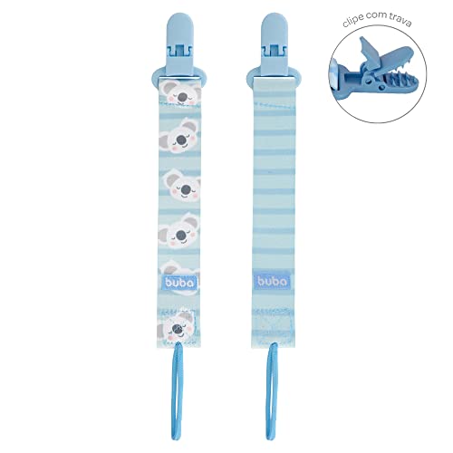 KIT COM 2 PRENDEDORES DE CHUPETA COALA - AZUL