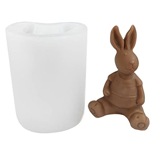 linlinfa Ostern Kaninchen Silikonform 3D Hase Silikon Kerzenform Seifenform Kaninchen Kerze Silikonform Für DIY Seife,Schokoladenkuchen, Haus Dekoration Cover
