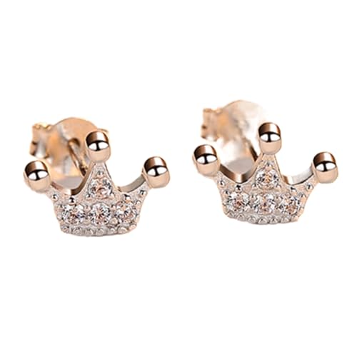 Pendientes de Plata de Ley 925 con corona de princesa: el regalo brillante perfecto para mujer