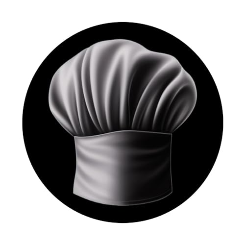 Chef Hat Cook Culinary Cap Cooking Baking PopSockets Swappable PopGrip, Black - Image 3