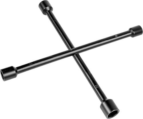 Llave de ruedas en cruz para coches 17, 19, 21, 23 mm - Llave Cruzada para Cambio de neumáticos rápido y Seguro