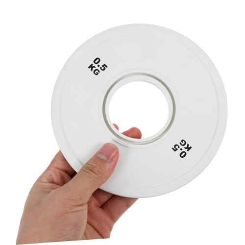 Plaques poids caoutchouc blanches pour halteres et barres de musculation
