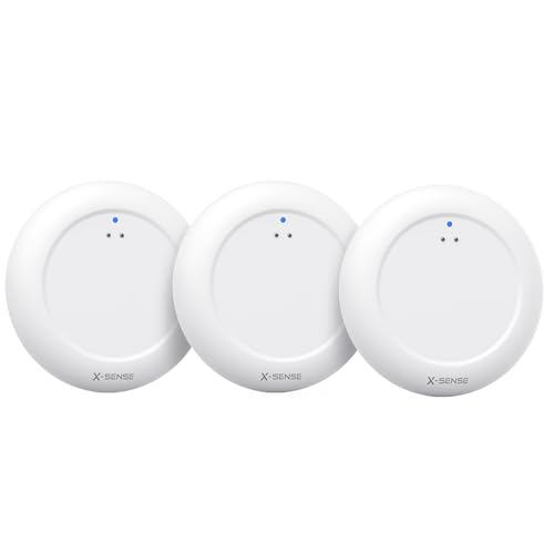 X-Sense Wi-Fi Water Leak Detector Kit, Smart Water Sensor Alarm with App Alerts and Ultra-Slim Design, Water Alarm Leak Detector for Basements, 4 Water Sensors and 1 Base Station, Model SWS0