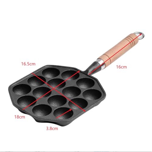 Ghisa Antiaderente Fori Takoyaki Pan con Manico Staccabile per Aebleskivers Pancake Home