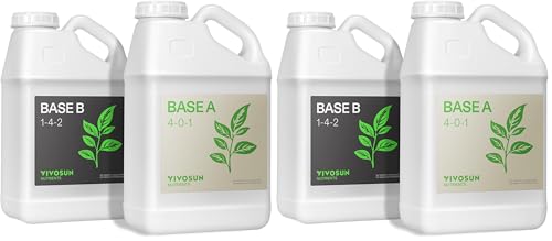 Image of VIVOSUN Liquid Nutrients Base A & B Bundle, Grow Big Hydroponic Fertilizer, Supports Vegetative and Flowering Stages for Outdoor, Indoor Plants, Best Plant Food, Set of 1 Gallon (Pack of 2)