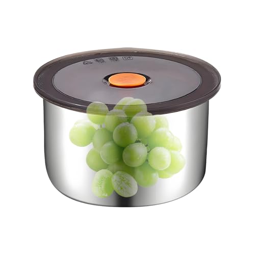 Evember Caja de aperitivos de acero inoxidable, almuerzo a prueba de fugas con tapas de silicona, ideal para viajes, ahorra espacio, almacenamiento de comidas para pequeñas porciones de alimentos, uso