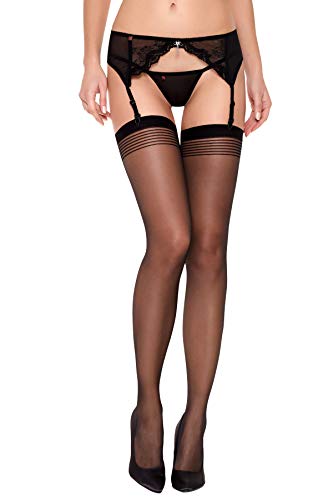 Selente Lovely Legs - Medias de mujer sin soporte refinadas, varios modelos, 8-40 DEN, fabricadas en la UE, schwarz-cuban-heel-20den, XL Cover