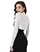 AmélieBoutik Women Ruched Long Sleeve Bolero Shrug Cropped Open Front Cardigan Jacket(Off-White Large)