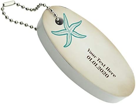 GRAPHICS & MORE Personalized Custom 2 Lines Starfish Beach Wedding Floating Keychain Oval Foam Fishing Boat Buoy Key Float