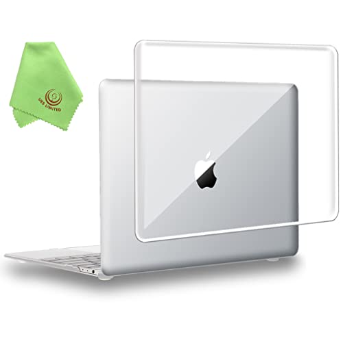 UESWILL Compatibile con MacBook (Retina, 12 pollici, 2015/2016/2017) Modello: A1534, Cover Rigida Trasparente Lucida + Panno in Microfibra, Trasparente