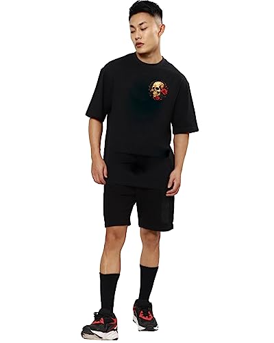 Image of Mens Oversized Printed Half Sleeve Branded Cotton T-Shirt for Mens || Back Printed t Shirts for Men || Oversized t Shirts for Men