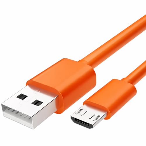 Fast Charging Replacement USB Cable by pluX for Ring Video Doorbell Series & Camera Battery - Compatible with Doorbell 4 3 2 Pro Plus & 2020 Release - Orange 3.3ft