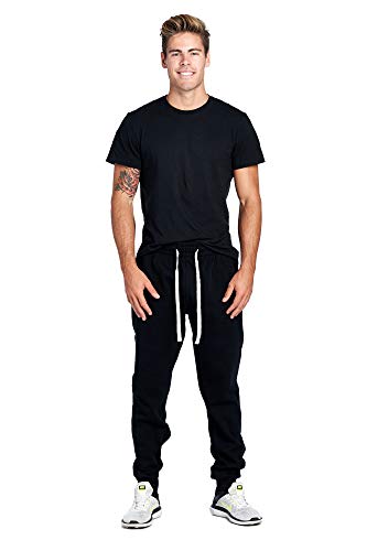 Image of ProGo Men's Casual Jogger Sweatpants Basic Fleece Marled Jogger Pant Elastic Waist