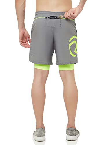 Image of TRUEREVO - 2 in 1 Running Sports Shorts for Men with Mobile Phone Pocket - Quick Dry & Lightweight Moisture-Wicking Active Wear, Gym Shorts for Men Workout - Double Layer Half Pant with Inner Tights
