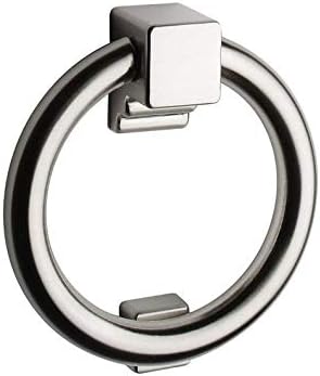 Taymor Ring Door Knocker – Solid Metal Front Door Knocker for Entry Doors, Satin Nickel Finish – Decorative Exterior Door Hardware for Home