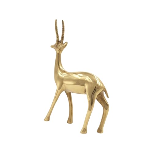 Image of Brass Deer Statue | Weight - 840 Gram Approx | Vastu Shastra & Feng Shui Remedies | Home Decor | Vastu Remedy | Size- 9 Inch | Pack of 1
