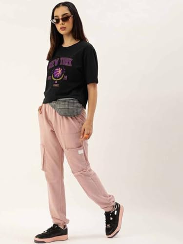 Image of JUNEBERRY Round Neck Drop Shoulder Round Neck Black & White Graphic Printed Pure Cotton Oversized Baggy Fit Half Sleeve T-Shirt for Women & Girls (Sizes: S to 2XL)