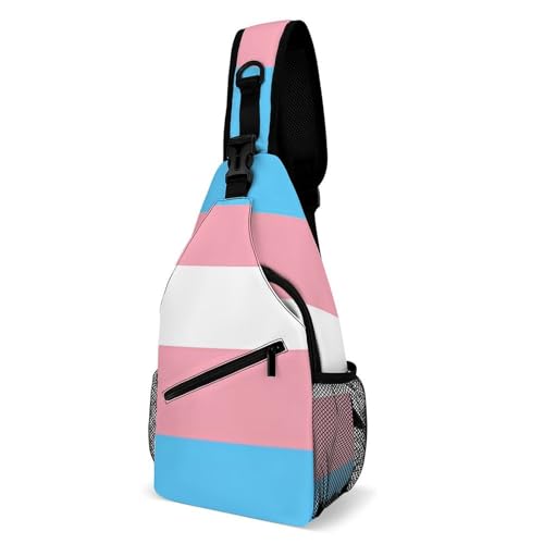 Fashion Chest Pack Travel Shoulder Bag, Transgender Pride Flag Small Cross Body Sling Bag For Women Men