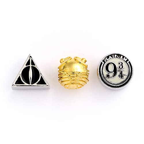 Harry Potter The Carat Shop HP000002 Official Set of Charms Deathly Hallows Golden Snitch & Platform 9 3/4