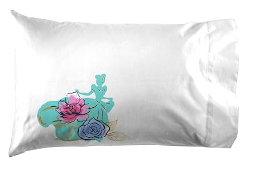 Image of Jay Franco Kids Sheet Set with Fitted, Flat Sheets & Pillow Cover - Ultra-Soft Bedding with Pillowcase for Room Decor, Blue - Princess Cinderella, 4 Piece Queen