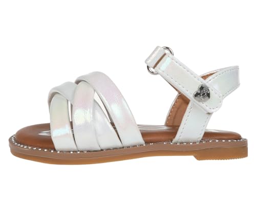 bebe Girls' Sandals - Trendy Flat Designs with Rhinestones, Puffy Straps, Embossed Details and Charms for Toddlers/Little Kids/Big Kids3