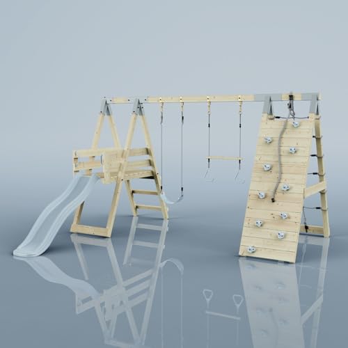 PolarPlay Klettergerüst Krokodil aus Holz in Blau