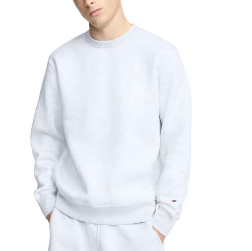 Champion Men's Powerblend Fleece Crewneck Sweatshirt, C Logo, New Manhattan Mist Heather, Small - image 1