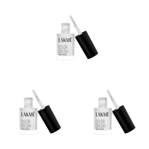 Image of LAKME True Wear Color Crush Glossy Finish Nail Polish, Long Lasting & Vibrant Nail Paint, 10, 6Ml (Pack of 3)