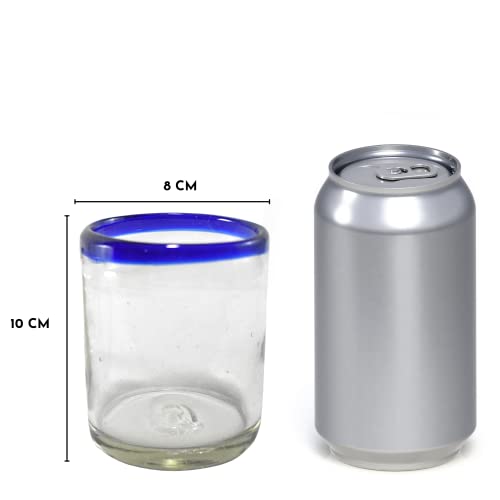 Set de 6 vasos de vidrio soplado con jarra miniatura 5