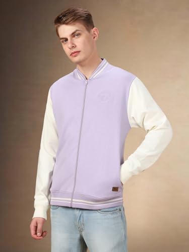 Image of Dennis Lingo Men Colorblock Polycotton Regular Fit Full Sleeves Front-Open Sweatshirts