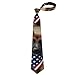 VAFZASC Fashion Neckties Mens Shirt Uniform Skinny Tie for Business Holiday Necktie American Flag German Shepherd Dogs