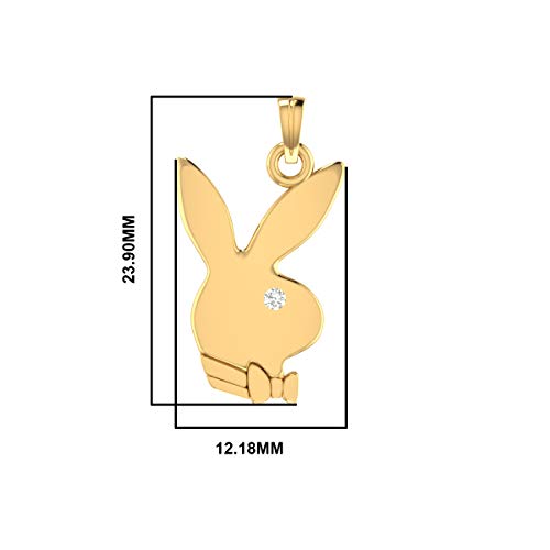 Animas Jewels 0.025 Carat Round Cut Diamond Play Boy Pendant Necklace Bezel Set J-K Color I1-I2 Clarity In 925 Sterling Silver. #TOP4