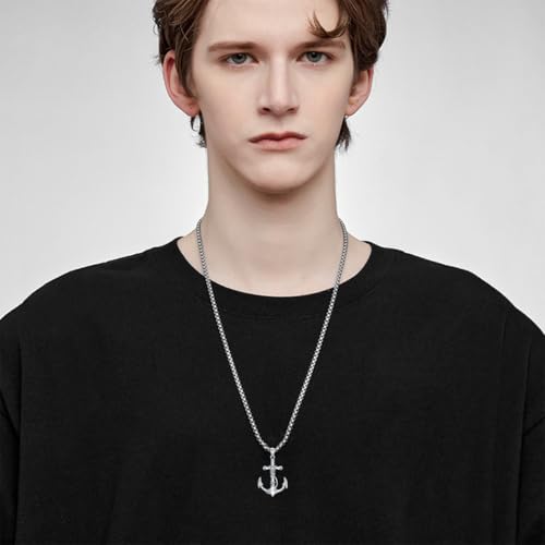 Anchor Necklace for Men 925 Sterling Silver Anchor Pendant Navigation Navigation Jewelry for Men Women3