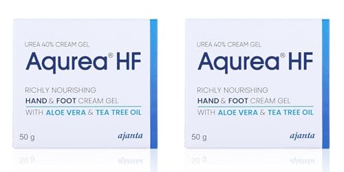 Image of AQUREA HF Cream Gel 40% - High-Strength Urea Formula for Hyperkeratotic Skin, Corns, Calluses, Cracked Feet & Thickened Nails - with Glycerin, Aloe Vera & Tea Tree Oil - 50gm,Pack of 2