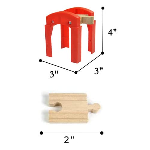 image for OrgMemory Wooden Train Bridges, Bridge Support, Wooden Train Track Acc