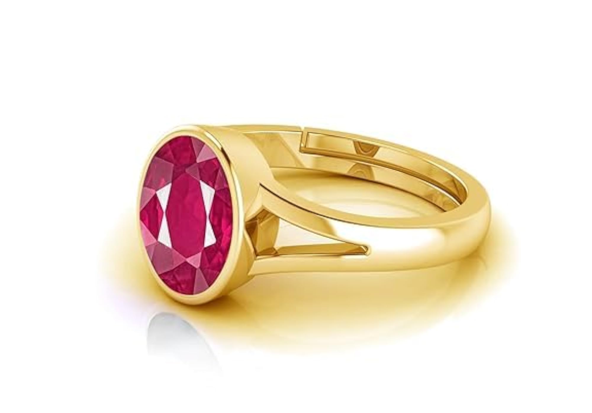 15.25 Ratti Natural Certified Ruby Adjustable Ring, Gold Plated