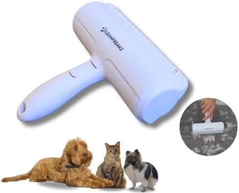 Gleam Roller Pet Hair Remover – Remove Cat, Dog or Any Hair from Furniture, Cars, Carpet, Bedding and More. Buy from a Family Run Business You can Trust, who Love Pets!