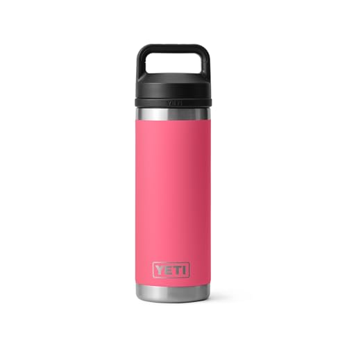 Image of YETI Rambler 18 oz Bottle, Leakproof, Vacuum Insulated, Stainless Steel with Chug Cap, Tropical Pink