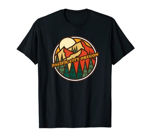 Vintage Pacific City, Oregon Mountain Hiking Souvenir Print T-Shirt