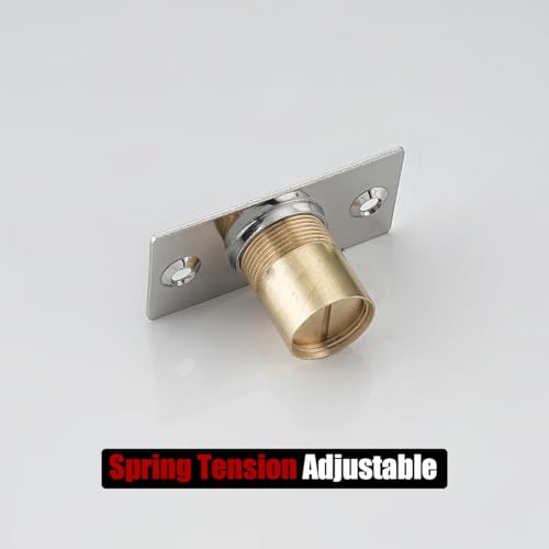 Image of JQK Closet Magnetic Door Ball Catch Hardware, 430 Stainless Steel Catch Adjustable with Strike Plate, Polished Steel Finish 2 Pack, HBC120-BN-P2
