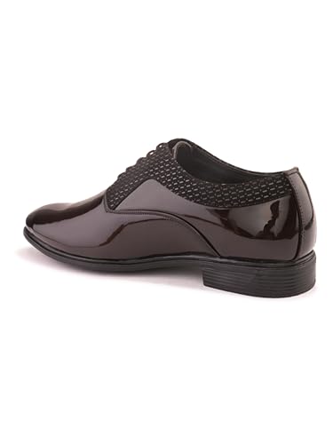 Image of STANPHORD Mens Lustrewalk Formal Lace-Up Shoes - Glossy Formal, Stylish Wedding & Office Dress Shoes for Men