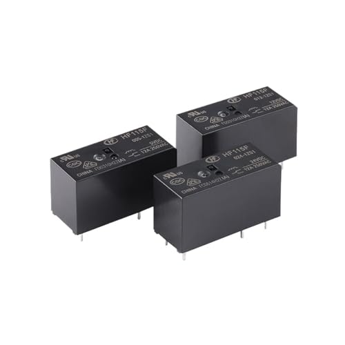 Relé HF115F-005-1ZS1 de 5 pines y 5VDC interruptor de potencia 12A para circuitos impresos pack de 5