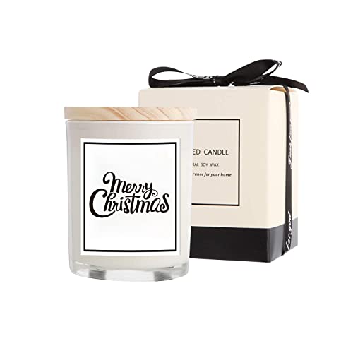 Christmas Candles - Christmas Gifts for Women Men, 100% Pure Natural Soy Wax with Plant Essential Oils, Perfect for Bath, Yoga(Vanilla Coconut)