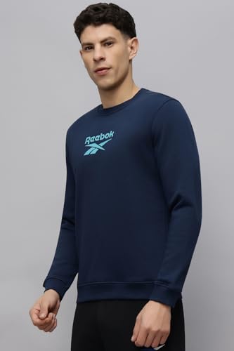 Image of Reebok Men's Classic Crew Sweatshirt - Cozy Fleece Pullover, No Hoodie Design