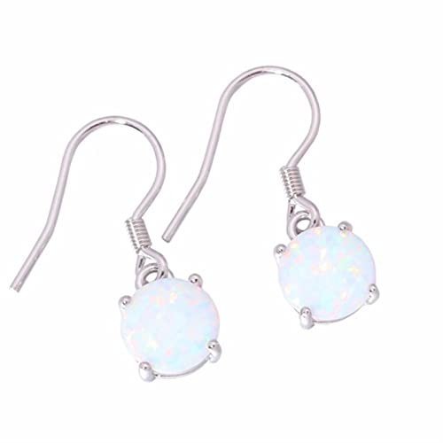 Boucles d'oreilles opale bleue argent 925 pendantes pour femme