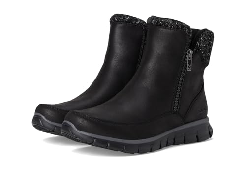 Skechers Synergy Lovely Collab, Botas Cortas al Tobillo Mujer, Black Microleather/Knit, 38 EU