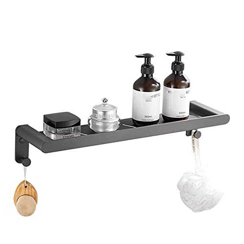 YANYUESHOP Shower Caddy Adhesive Shower Basket No Drilling Bathroom Shelf Anti Wall Mounted Space Aluminum for Kitchen Bathroom-Gray